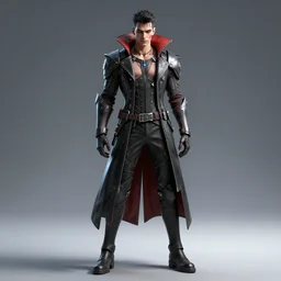 character design, standing cyberpunk vampire knight, photorealistic, octane render, unreal engine, hyper detailed, volumetric lighting