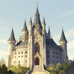 sacred castle, in the style of greg rutkowski, artgerm and ferdinand knab