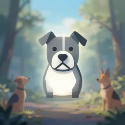 icon stylized minimalist dog pitt bull german shepherd mix ( ( bent ears ) ), loftis, cory behance hd by jesper ejsing, by rhads, makoto shinkai and lois van baarle, ilya kuvshinov, rossdraws global illumination
