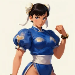 Chun li, art by Will Barnet, trending on Artstation, highly detailed