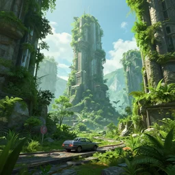 🌿🚗🏘🌿, style artstation, style greg rutkowsk, octane render, unreal engine 6, epic game graphics, fantasy, ciberpunk, conceptual art, ray tracing