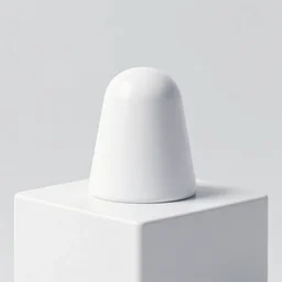 upside - down minimal object on a white pedestal, color bleed, bright color and monochrome background, ektachrome by marcel duchamp, contemporary art, academic art, surrealist