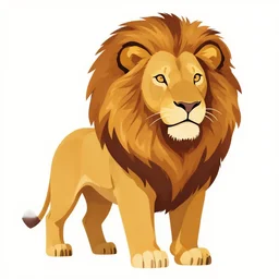 anime lion, vector art, color