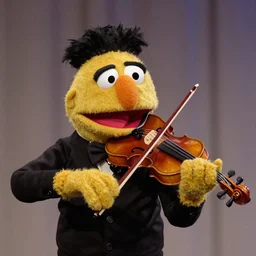 a muppet playing the violin
