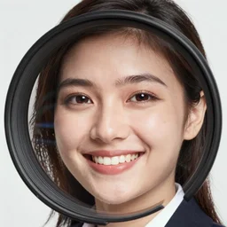 macro lens portrait photograph of beautiful business professional grinning by feng zhu, accurate details, intricate, concept art, smooth, hyper realistic, vibrant colors, cinematic, 3 5 mm grain filter, artstation