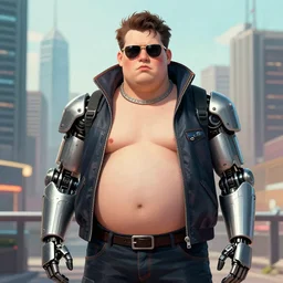 portrait of an absurdly ugly, awful disgusting fat gross man, fashionable cyberpunk mechanoid, hong kongcity, hyperdetailed illustration by irakli nadar and alexandre ferra, intricate linework, white porcelain skin, faberge, coral headdress, unreal engine 5 highly rendered, global illumination, radiant light, detailed and intricate environment, polaroid, 5 0 mm lens,
