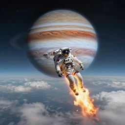 2 1 0 0 astronaut burning up while dropping through the majestic clouds of jupiter, by cedric peyravernay, highly detailed, excellent composition, cinematic concept art, dramatic lighting, trending on artstation