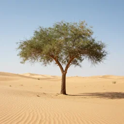 a single tree in the middle of the desert, professional photo