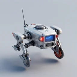mini flying combat robot, 1 9 8 0 s retro - futuristic, with no legs and no arms, realistic render, unreal engine