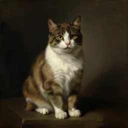 an oil painting of cat general in the style of Rubens