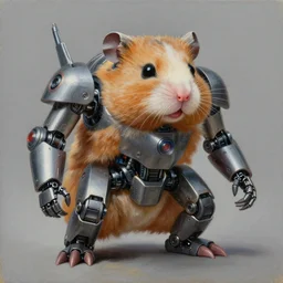 a bio - mechanical robotic hamster mecha, moebius, chris foss, paul lehr, highly detailed, sharp, oil on canvas, 8 k, 4 k