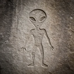 mysterious extraterrestrial writing carved on a stone wall
