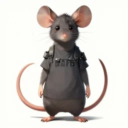 a full body portrait of an anthropomorphic rat girl with large rat ears, and a long rat tail, dressed in a tee shirt and combats, finely detailed features, single subject, gapmoe yandere grimdark, trending on pixiv fanbox, by makoto shinkai takashi takeuchi studio ghibli, akihiko yoshida