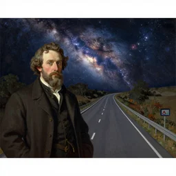 a cosmic highway winding into the distance by caspar david friedrich and thomas kinkade