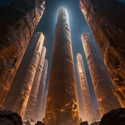 the pillars of creation of world, cinematic composition, volumetric lighting, cosmic scale, highly detailed