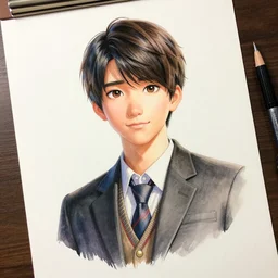 a perfect, realistic professional digital sketch of a Japanese J-Pop idol in style of Pixar, by pen and watercolor, by a professional Chinese Korean artist on ArtStation, on high-quality paper
