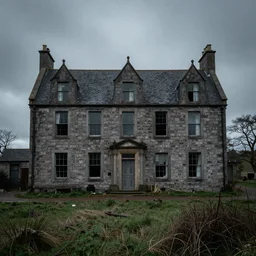 abandoned scottish house in a moody weather