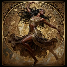 dancer, arabian, black skin, passionate , sweaty, intricate fashion clothing, insane, intricate, highly detailed, digital painting, artstation, concept art, smooth, sharp focus, illustration, Unreal Engine 5, 8K, art by artgerm and greg rutkowski and alphonse mucha
