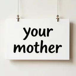 sign with the text your mother