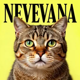 Nevermind by Nirvana with a cat cover art