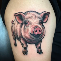 tattoo of an old wrinkly pig