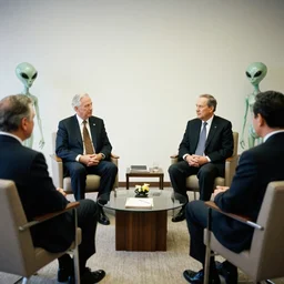 politicians meeting with alien diplomats, photograph, kodachrome film, 35 mm