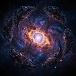 entropia of universe epic cinematic massive fractal megastructure : dark energy : octane render : artstation : global illumination : greg rutkowski : loish : ferdinand knab