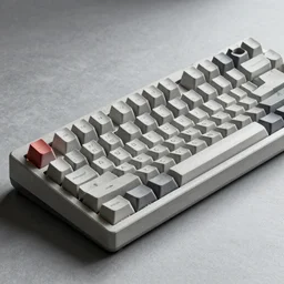 a mechanical keyboard inspired by brutalist architecture, made of concrete, detailed product photo, amazon website