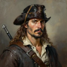 portrait painting of hector barbossa