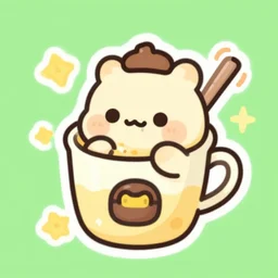 cute miss mascot cupcanaille cupcanaille slurpuff food sticker art, cronobreaker, beeple game icon