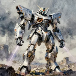 concept art of a mech robot, pinterest, artstation trending, behance, watercolor, by coby whitmore *, silver, laser light *,