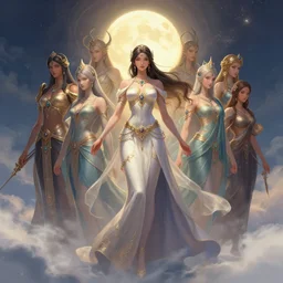 aglaia, seventh heaven of the twelve gods, digital art by paul chadeisson, trending on artstation, photoshop, concept art, high resolution