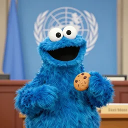 Cookie Monster addressing the UN