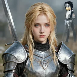 Ssunbiki as a beautiful Jordis the Sword-Maiden from Skyrim || very very anime, full plate armor, blonde, cute-fine-face, pretty face, realistic shaded Perfect face, fine details, realistic shaded lighting poster by Ilya Kuvshinov katsuhiro otomo ghost-in-the-shell, Sakimichan, magali villeneuve, artgerm, Jeremy Lipkin and Michael Garmash and Rob Rey
