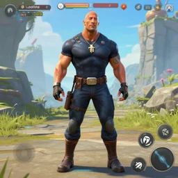 dwayne johnson as apex legends character, gameplay screenshot