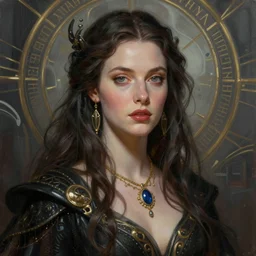 a portrait of ruth wilson as a sorceress, urban motifs, intricate, elegant, highly detailed, digital painting, trending on artstation, concept art, smooth sharp focus, illustration, art by artgerm and greg rutkowski