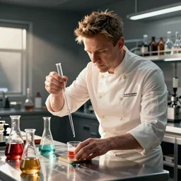 gordon ramsay performing chemistry experiments in the lab