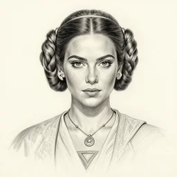 milt kahl pencil sketch of victoria justice as princess leia