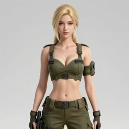 a beautiful military fashion blond woman, playerunknown's battlegrounds concept, military bra revealing outfit, symmetrical, maximalist, lily frame, art by ilya kuvshinov, rossdraws, sharp focus, art by wlop and artgerm, extreme detail, detailed drawing, hyper detailed face