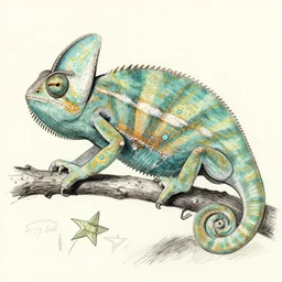 anthropomorphic chameleon sketch by ernst haekel
