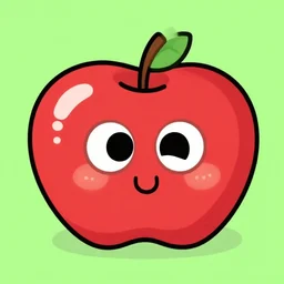an apple in a cartoon style