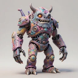 intricate highly detailedfunny cyborg monster full body portrait, high resolution uhd hyper realistic hyperdetailed 8 k pastel paint pour by peter mohrbacher
