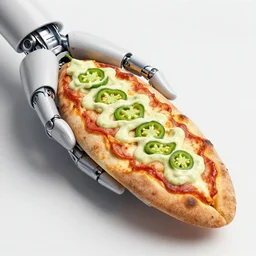 a photo of a biomechanical vegan doner with pizza taste and halapeno mayo, in the shape of a cinnamon roll, in the style hr giger, octane render, 8 k