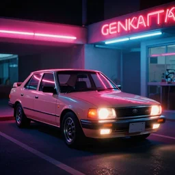 1 9 6 8 ae 8 6 corolla gts, thick neon lights, ektachrome photograph, volumetric lighting, f 8 aperture, cinematic eastman 5 3 8 4 film