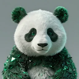 portrait of a panda made out of emerald. intricate artwork by tooth wu wlop beeple dan mumford concept art, octane render, trending on art station