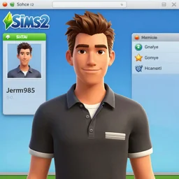 portrait of jerma985 in the character creation screen of the sims 2, gaming, detailed, 4k