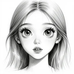 a sketch, ultra detailed, unique, big eyes, atcurious, magic, love, beautiful woman, surreal, in style of jean - michel basquiat, trending on artstation