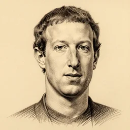 mark zuckerberg, pencil sketch