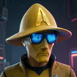 circuitry sombrero captain picard digital sunglasses tng huge hat huge hat, in cyberpunk 2 0 7 7 cp 2 0 7 7 glowing emissive hdri