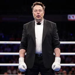 elon musk in a boxing ring